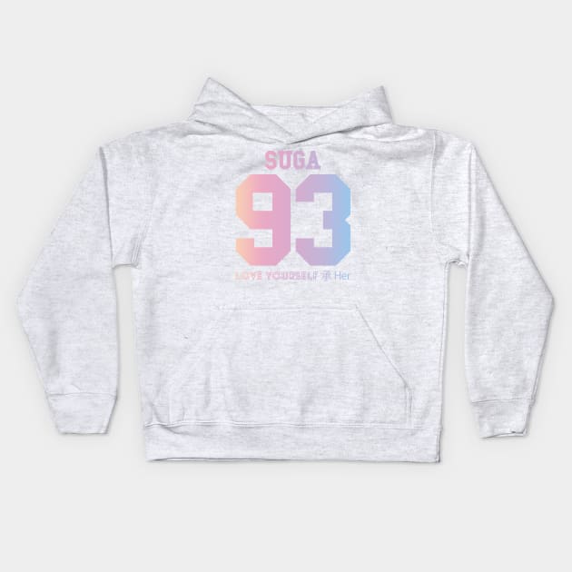 BTS (Bangtan Boys) LOVE YOURSELF 轉 'Her' Suga 93 Jersey Kids Hoodie by iKPOPSTORE